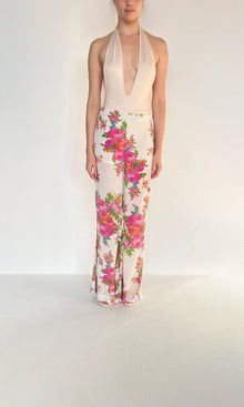 Hemant And Nandita | Inv Polyester Satin Lycra Floral Pants | White
