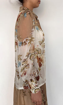 Hemant And Nandita | Inv Flat Chiffon Shirt | Brown Print