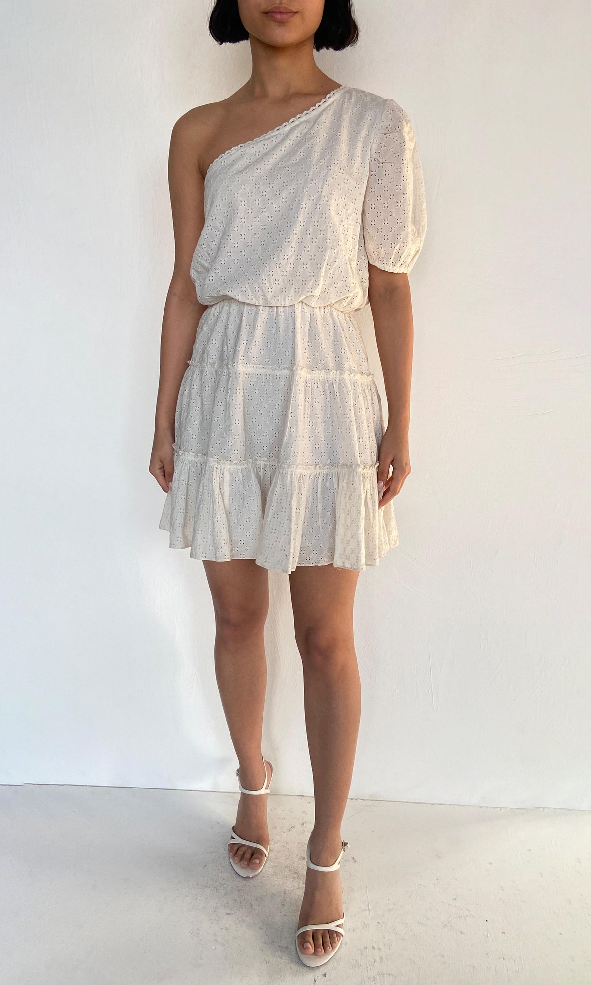 Hemant And Nandita | Inv Cotton Short Dress | Off White