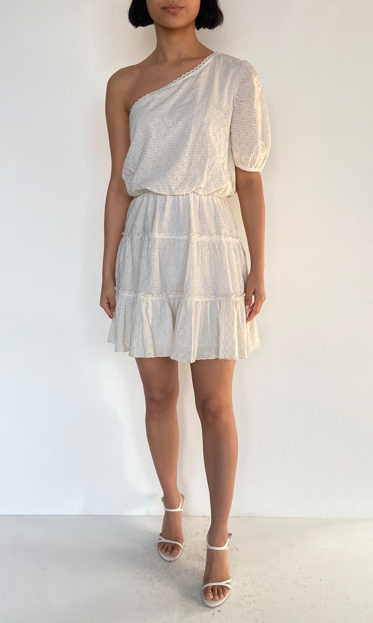 Hemant And Nandita | Inv Cotton Short Dress | Off White