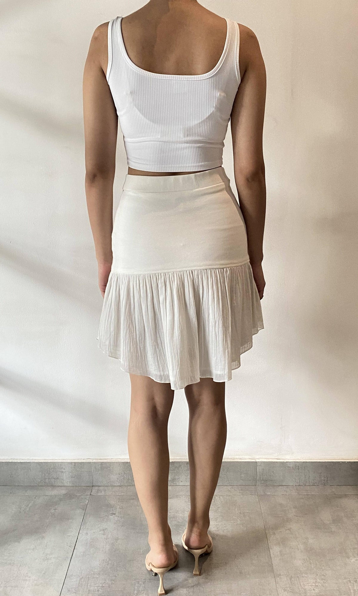 Hemant And Nandita | Inv Cotton Short Skirt | Whiite