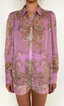 Hemant And Nandita | Jiah Viscose Flat Chiffon Shirt | Lilac