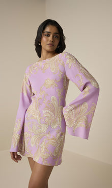 Hemant And Nandita | Jiah Heavy Crepe Short Dress | Lilac