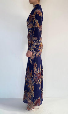 Hemant And Nandita | Leela Viscose Crepe Long Dress | Midnight Blue