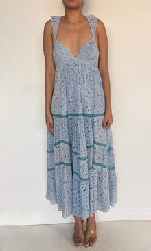 Hemant And Nandita | Lyna Cotton Long Dress | Blue