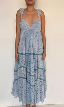 Hemant And Nandita | Lyna Cotton Long Dress | Blue