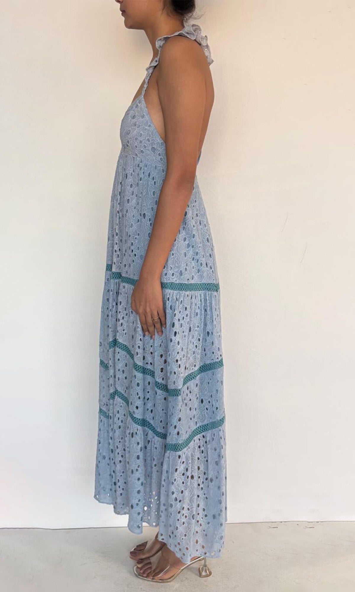 Hemant And Nandita | Lyna Cotton Long Dress | Blue