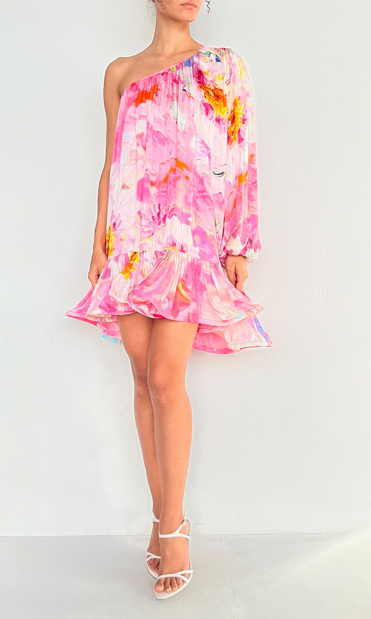 Hemant And Nandita | Mina Viscose Short Dress | Pink