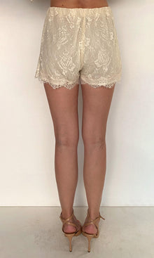 Hemant And Nandita | Onir Nylon Lace Waist Elasticated Shorts | Eggshell