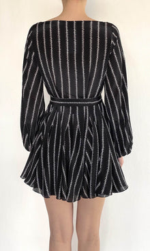 Hemant And Nandita | Rekh Viscose Crepe Mini Dress With Tie Up Belt | Black