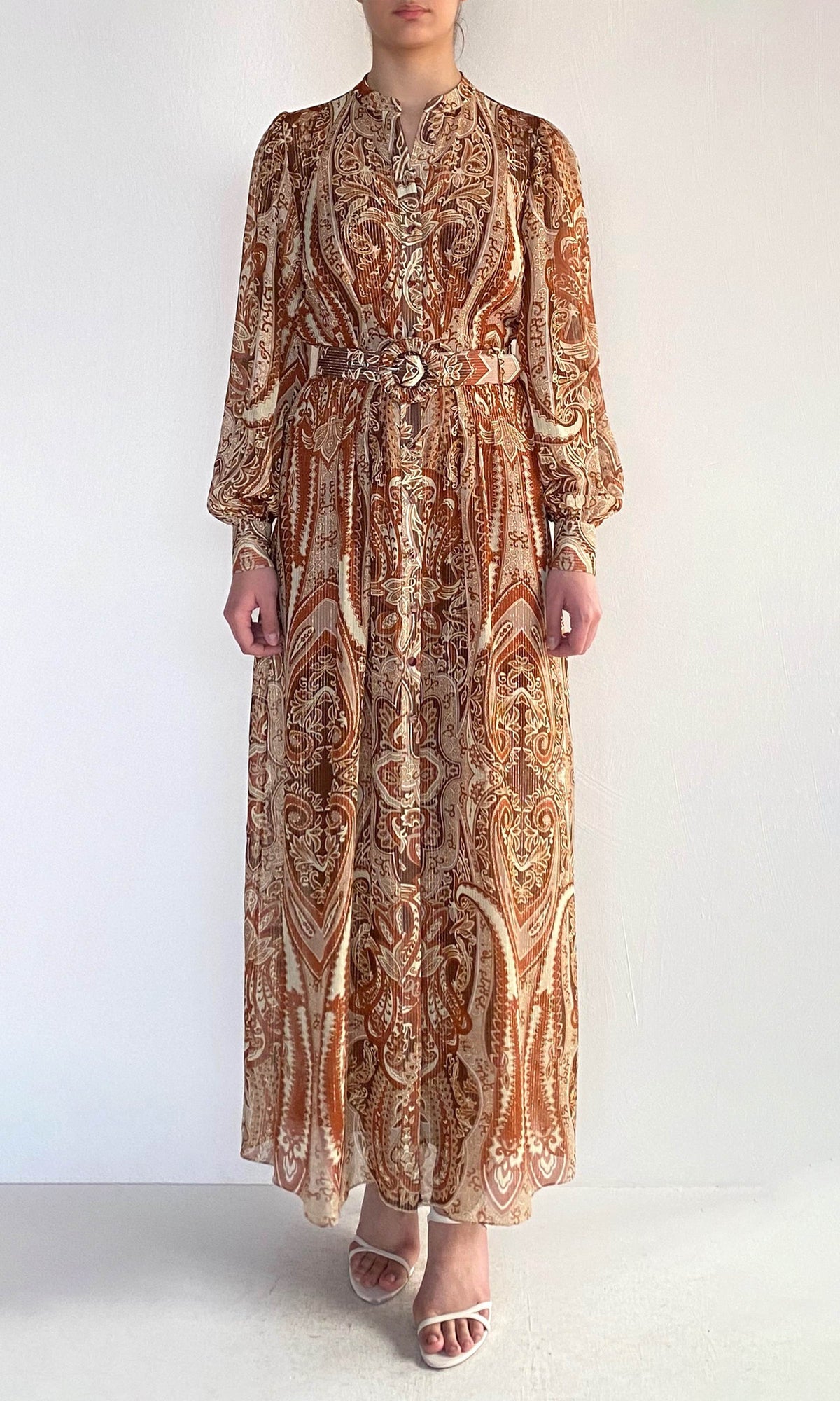 Hemant And Nandita | Rida Viscose Georgette Lurex Maxi Dress | Multi