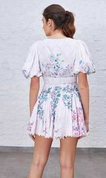 Hemant And Nandita | Sahar Cotton Short Dress | White Multi