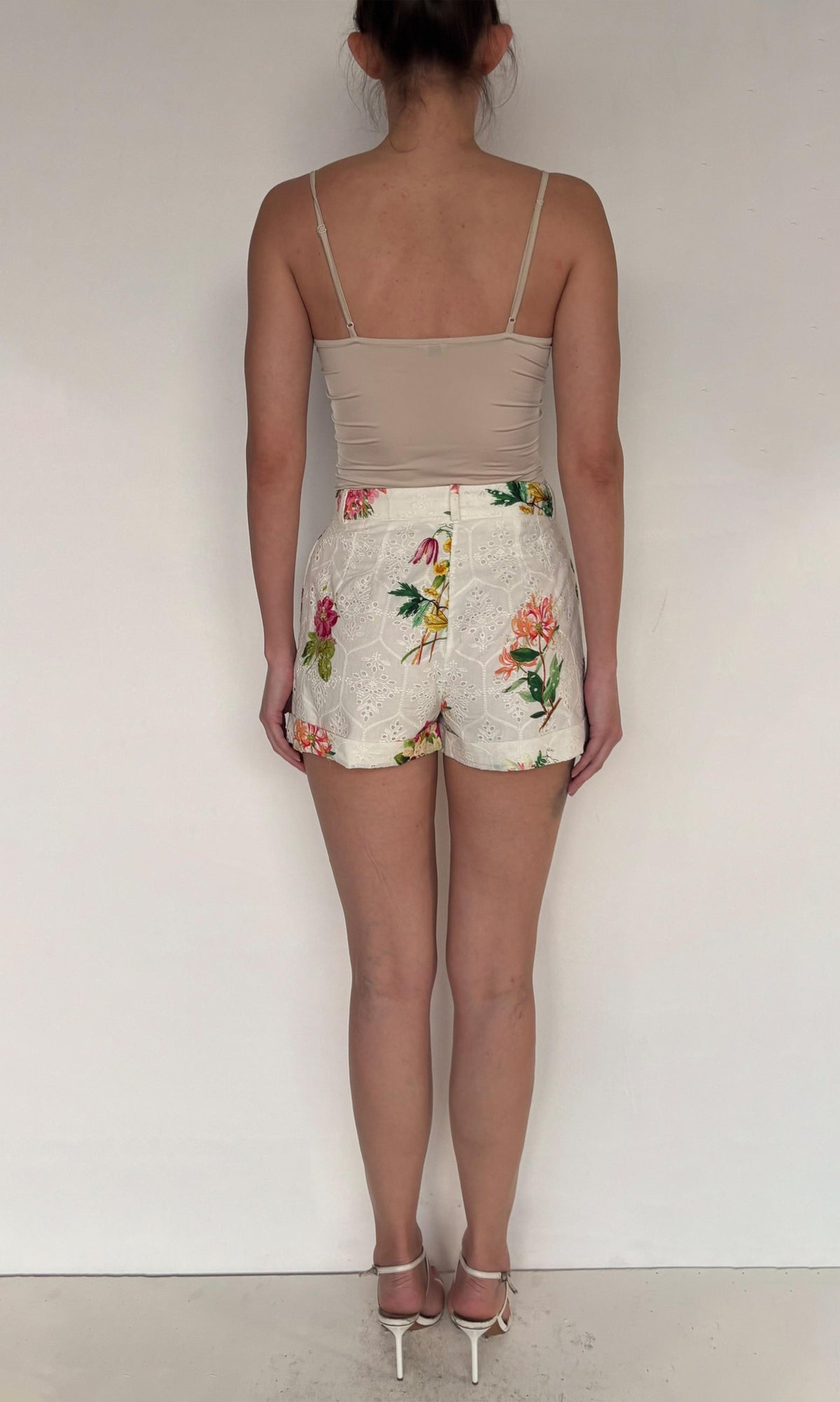 Womens | Taha Cotton Schiffli Shorts | White