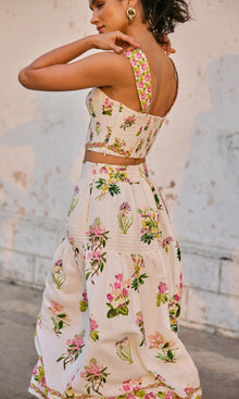 Womens | Taha Linen Cotton Corset Top | Multicolor