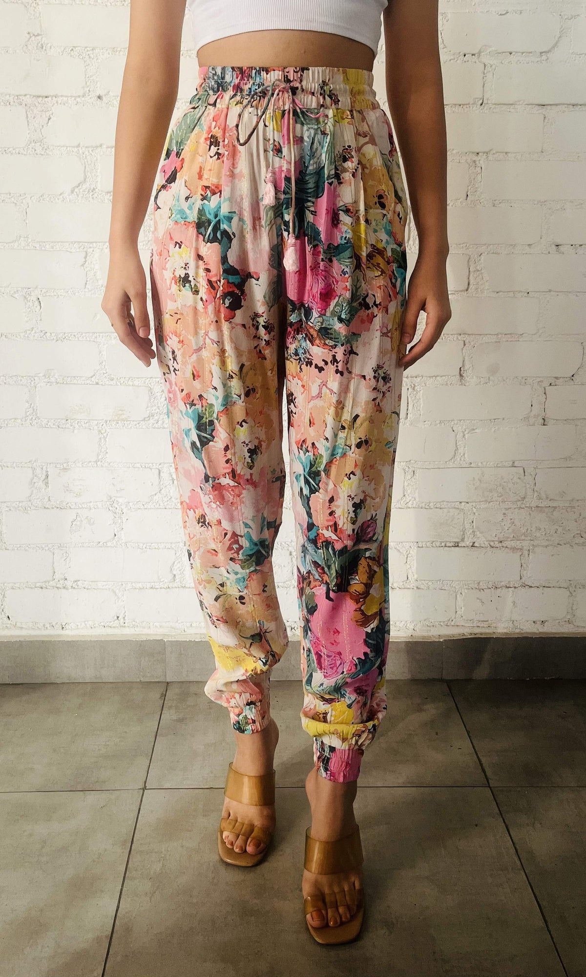 Hemant And Nandita | Teien Lurex Moss Crepe Pants | Multi