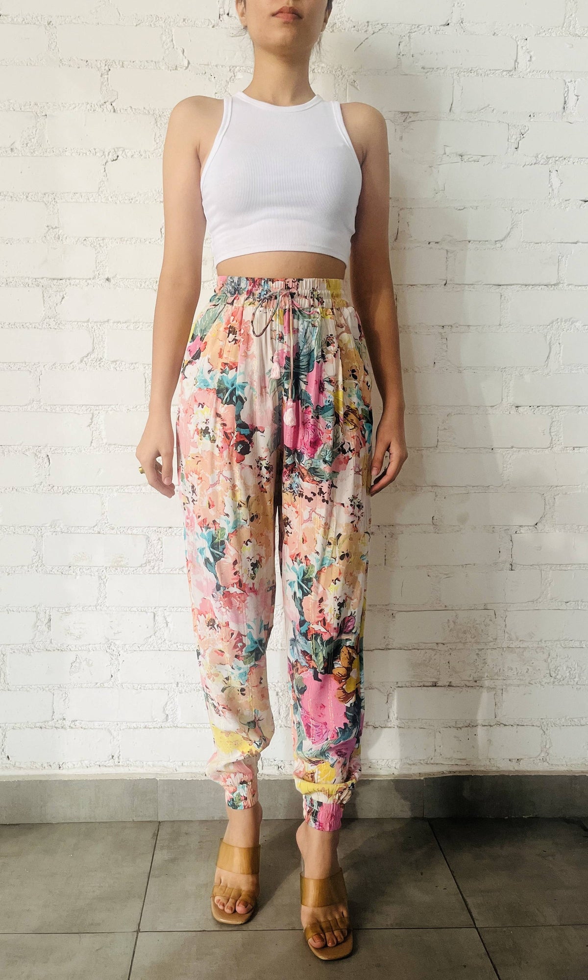 Hemant And Nandita | Teien Lurex Moss Crepe Pants | Multi