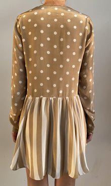 Hemant And Nandita | Tira Viscose Crepe Short Dress | Brown White
