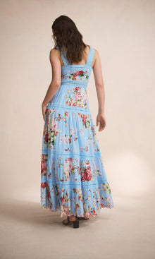 Hemant And Nandita | Tula Cotton Gauze Long Dress | Sky Blue