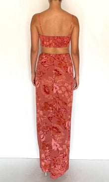 Hemant And Nandita | Vine Viscose Natural Crepe Bandeau | Coral
