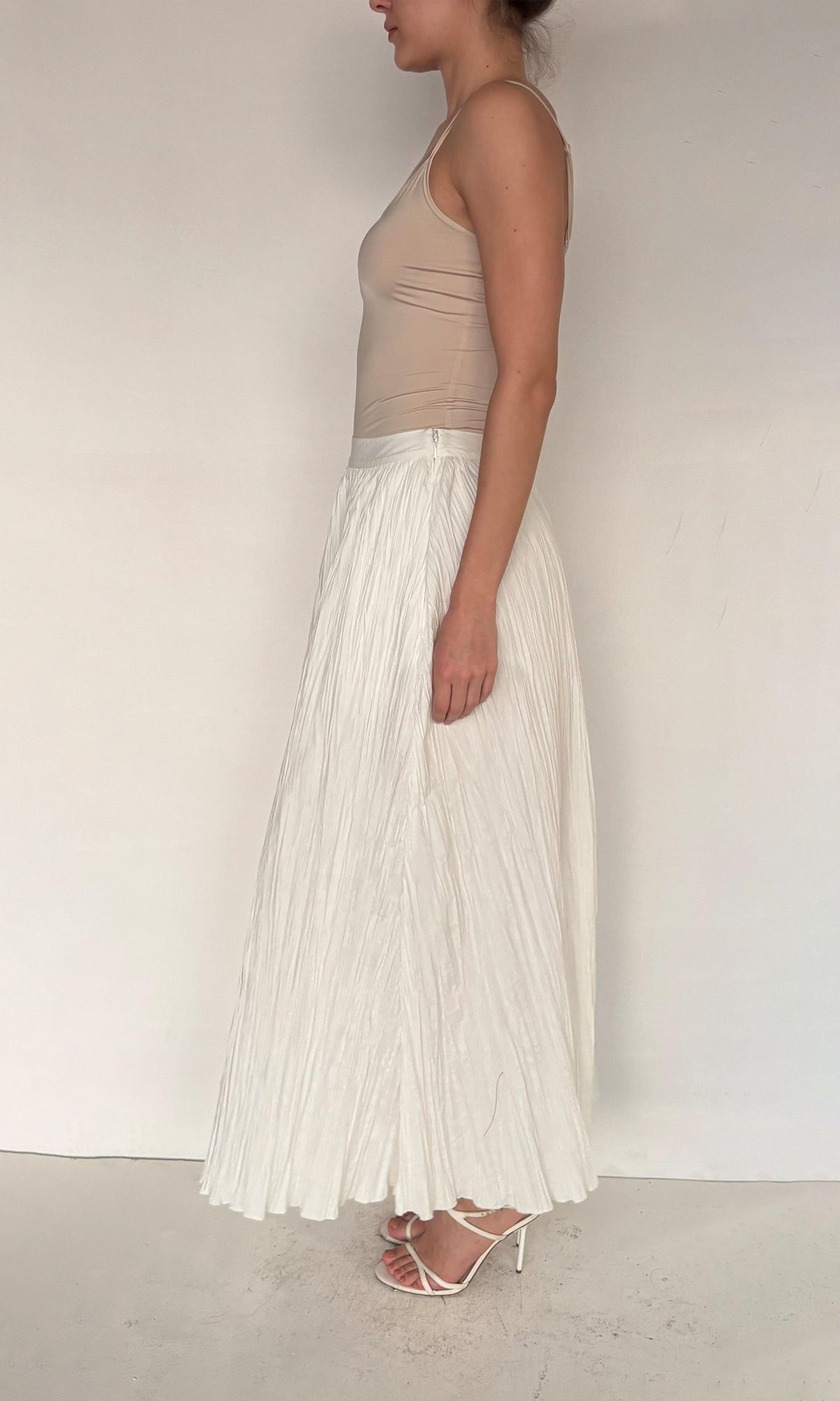 Hemant And Nandita | WHT Cotton Long Skirt | White