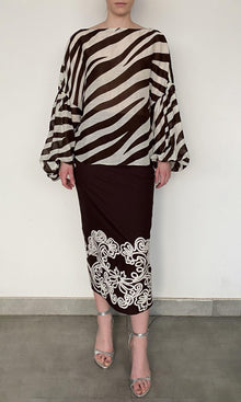 Womens | Zuba Linen Orgenza Top | Zebra Print