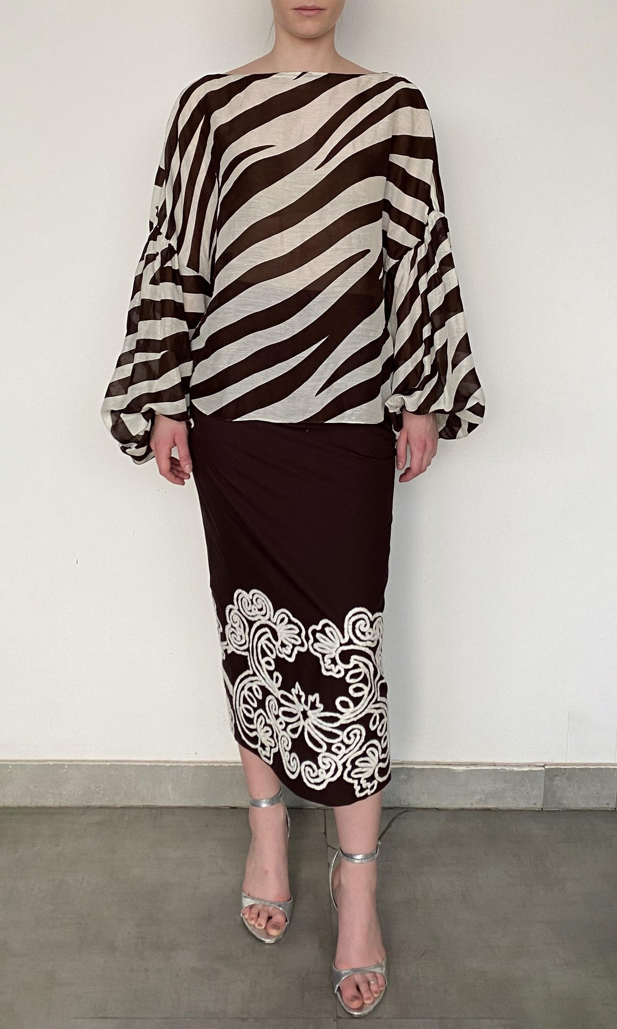 Womens | Zuba Linen Orgenza Top | Zebra Print