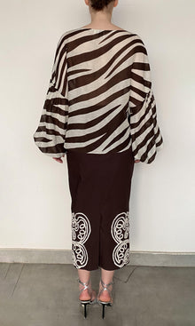 Womens | Zuba Linen Orgenza Top | Zebra Print
