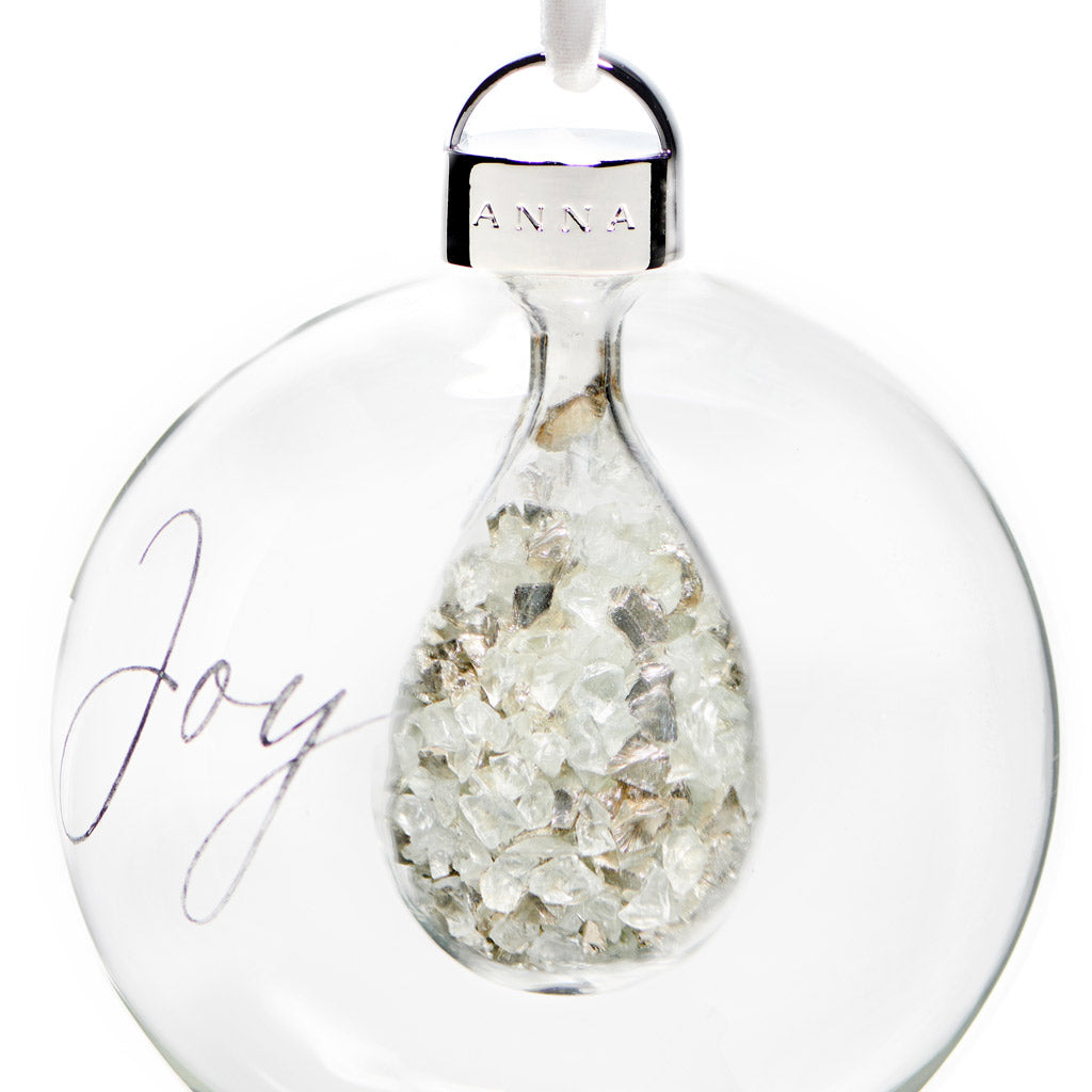 Holiday Joy Ornament | Crystal & Silver | Single