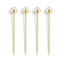 Hospitality Cocktail Picks | Gold & Crystal | Set of 4