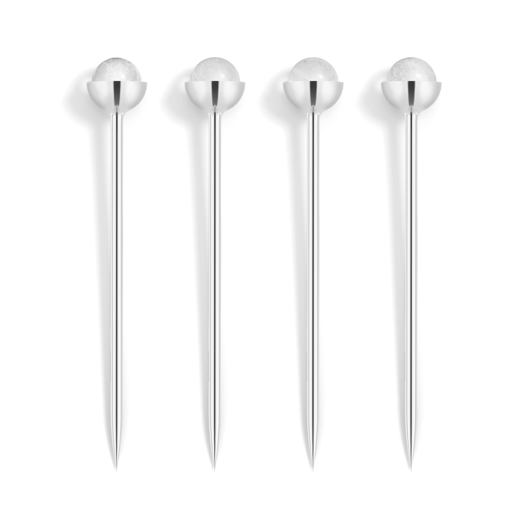 Hospitality Cocktail Picks | Silver & Crystal | Set of 4