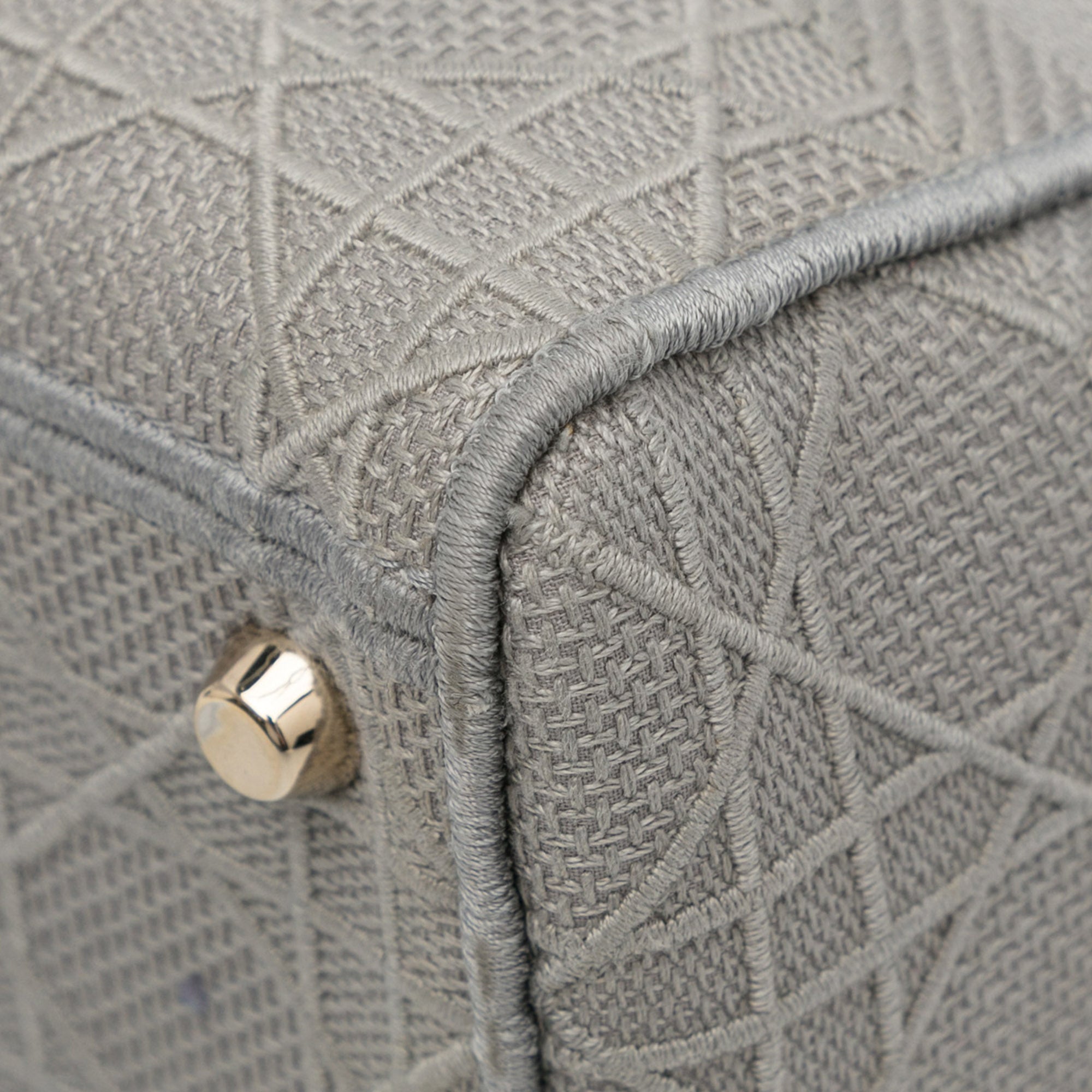 Dior | Pre-Owned Medium Canvas Cannage Lady D Lite - IV | Gray/Light Gray