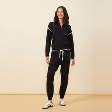 Soft Knit Contrast Stripe Jogger | Women | Black