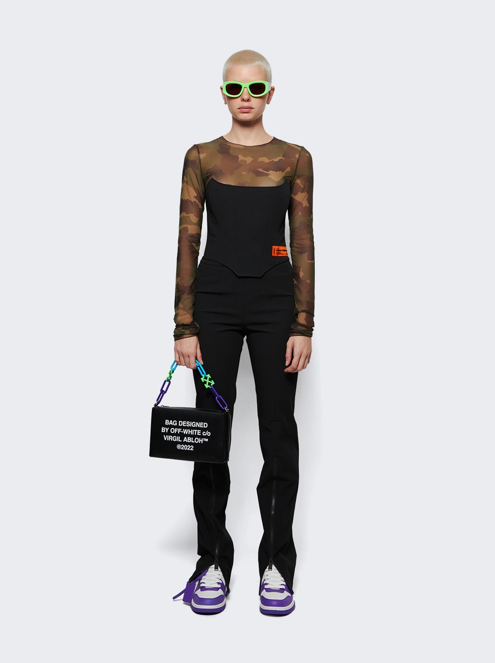 Women | Heron Preston | Gabardine Stretch Zip Pants | Black