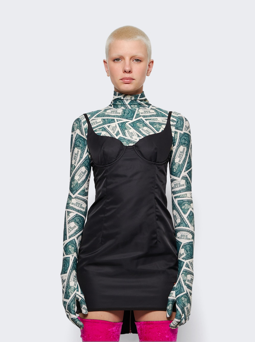 Women | Heron Preston | Ex-ray Nylon Corset Dress | Black