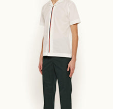 Hibbert Capri Collar Stripe Placket Short-Sleeve Shirt | Cloud