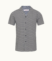 Hibbert Lacuna Capri Collar Shirt | Midnight Navy