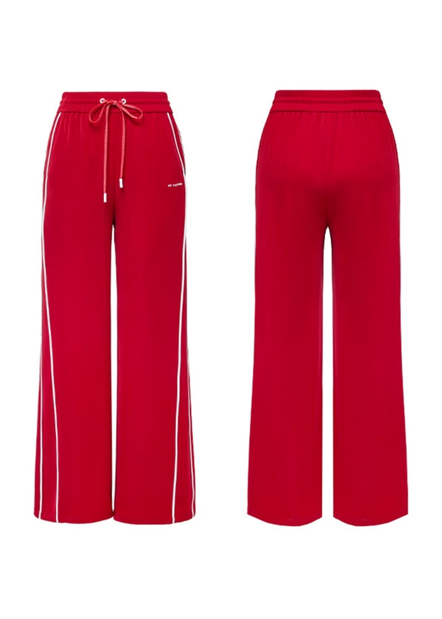 High-Waisted Wide-Leg Pants | Red