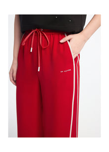 High-Waisted Wide-Leg Pants | Red