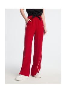 High-Waisted Wide-Leg Pants | Red
