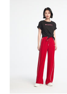 High-Waisted Wide-Leg Pants | Red