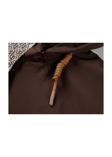 High V-Neck Jacket | Brown