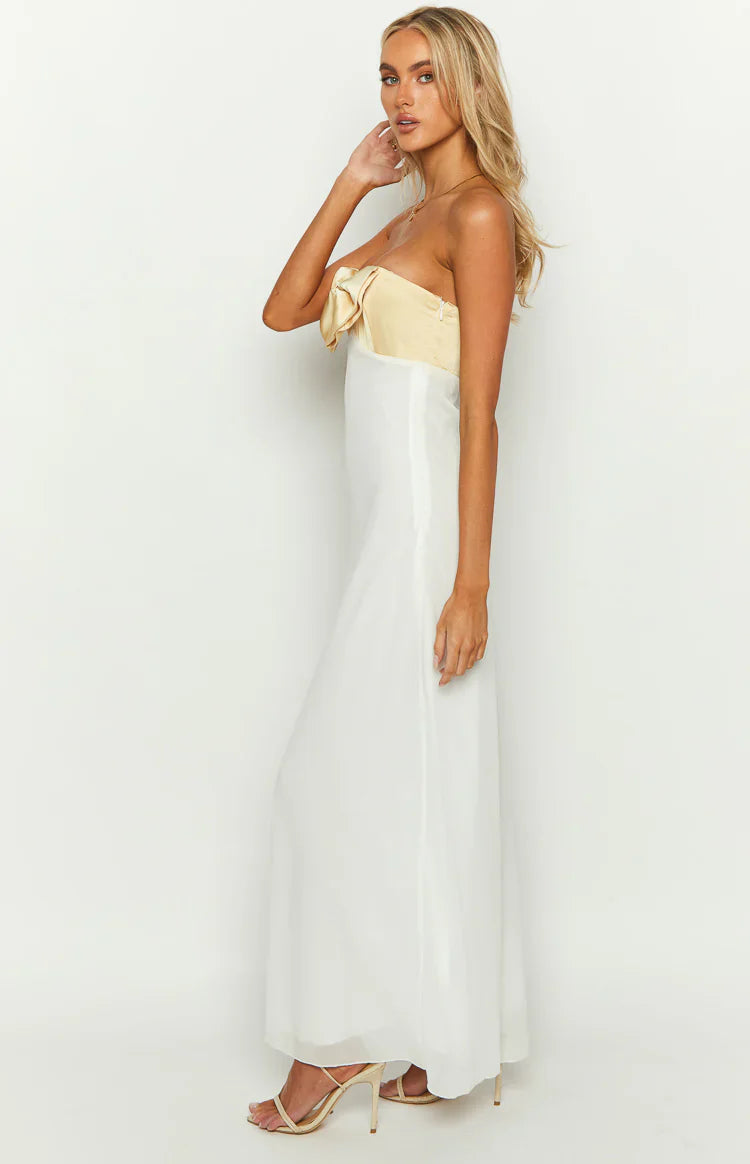 Honeydew Bow Maxi Dress | Yellow