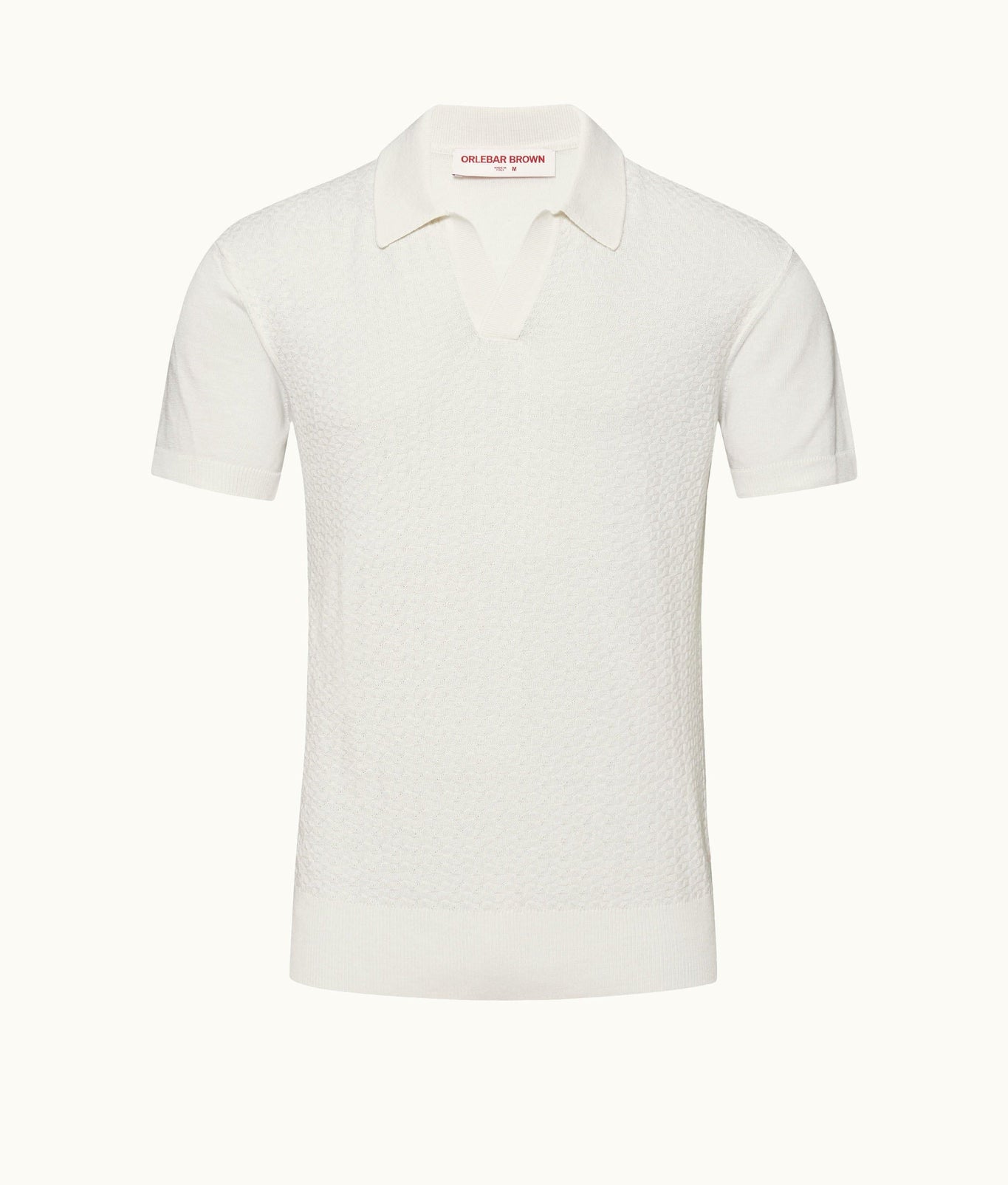 Horton Pique Tailored Fit Silk-Cotton Polo Shirt | White Sand