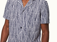 Howell Fern Relaxed Fit Capri Collar Short-Sleeve Shirt | White/Lagoon Blue