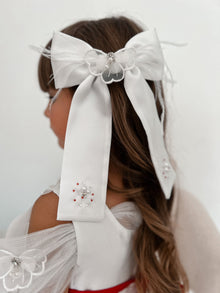 Constanza White Ceremony Hair Bow | White