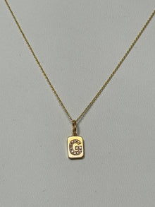 Spell It Out Diamond Initial Dog Tag Necklace | 14K Yellow Gold