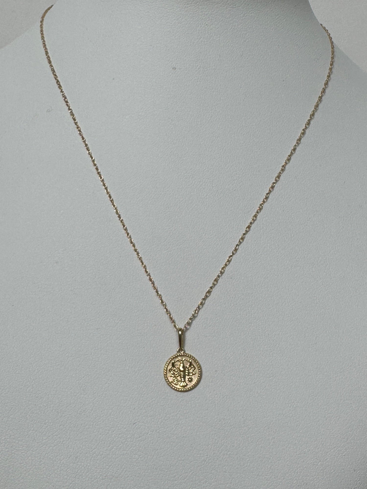 Zodiac Coin Pendant Necklace | 10K Yellow Gold