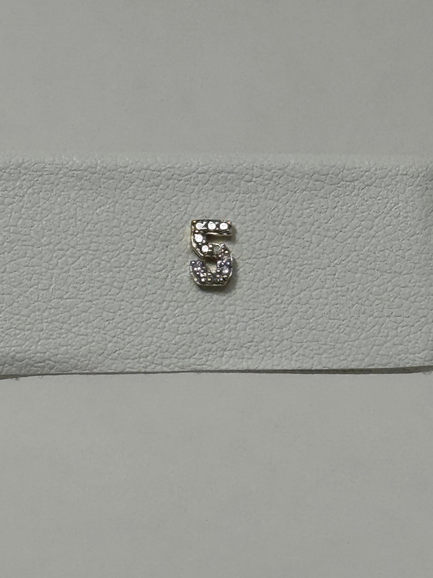 Pave Number Stud | 14K Yellow Gold | 0.03 CTW White Diamond