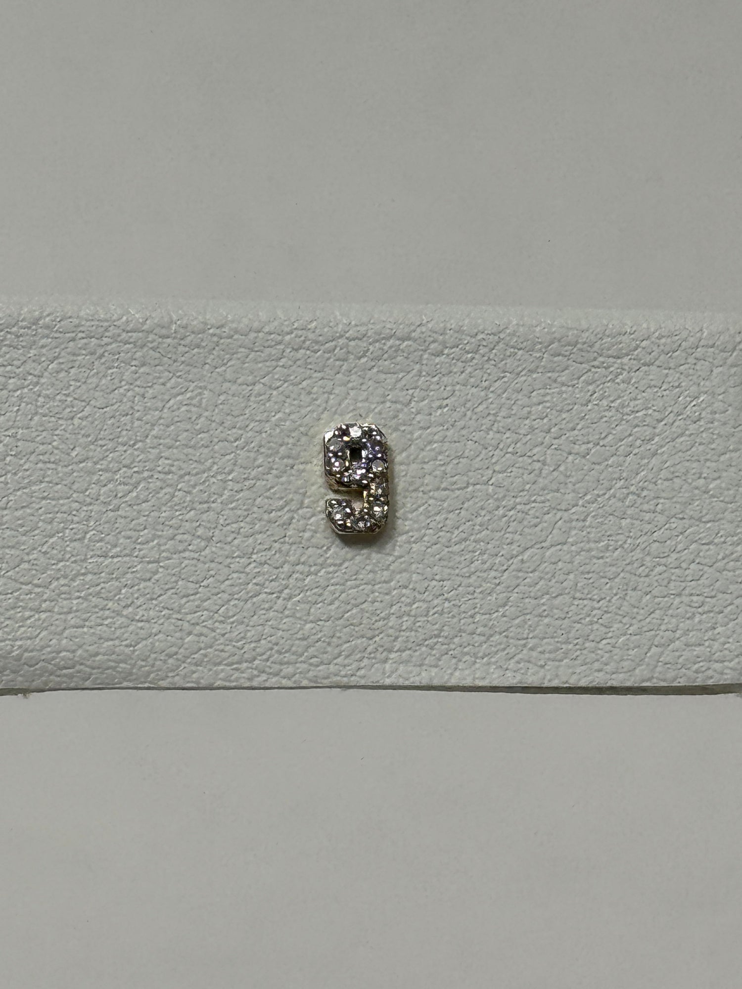 Pave Number Stud | 14K Yellow Gold | 0.03 CTW White Diamond