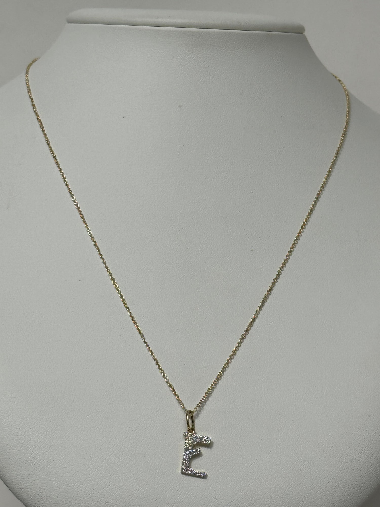 Elysee Initial Necklace | 14K Yellow Gold | White Diamond